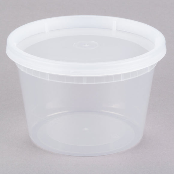 16oz Deli Food Storage Containers with Lid Togo Soup Cup Microwave Safe 240/pack