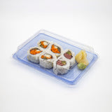 ST-4-010 Blue/Black PET Sushi Trays with Lids 100Sets