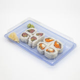ST-6-020 Blue/Black PET Sushi Trays with Lids 100Sets