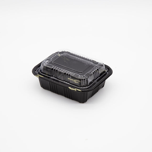 STI-805 Plastic PP Bento Box with Lid Black 100sets