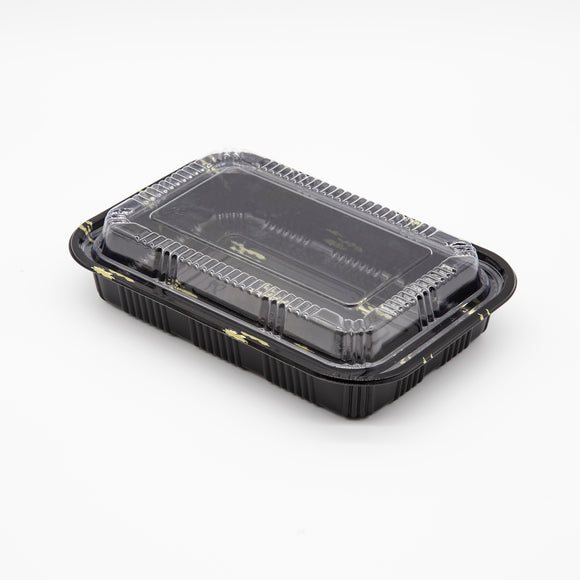 STI-820 Plastic PP Bento Box with Lid Black