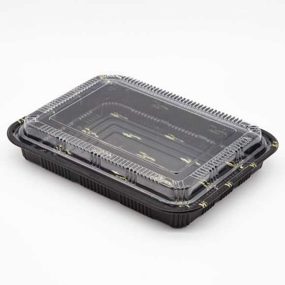 STI-830 Plastic PP Bento box with Lid Black 200sets