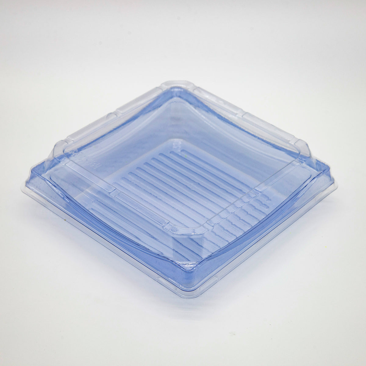 Blue PET Togo Sushi Tray w/ Lid Square Food Container (7.09x7.09) 50 Sets