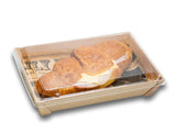 WBRT-420 - 8.5"x5.59" Rectangular Wooden Sushi Container Togo Food Serving Trays 100sets
