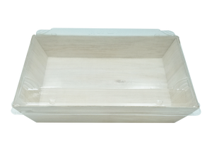 WBFS-06 - 6.1" x3.42" Rectangular Wooden Sushi Container Togo Food Serving Trays 100sets