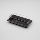 ST-1-006 Sakura/Black Sushi PS Containers with Lids 100sets
