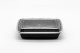 16oz Rectangular Plastic Microwaveable Food Container 150 sets/cs