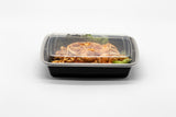24oz Rectangular Plastic Microwaveable Food Container 150 sets/cs