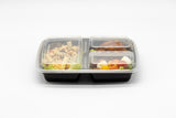 32oz  3 compartments Rectangular Plastic Microwaveable Food Container 150 sets/cs