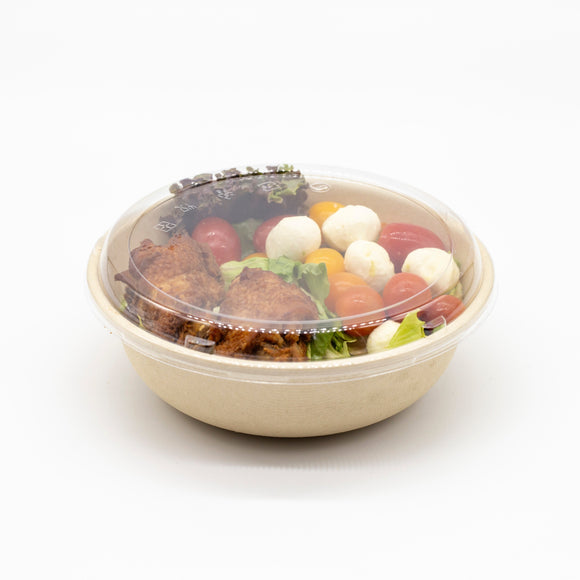 24oz Fiber Pulp Take Out Donburi Bowl With Lid 150/Pack