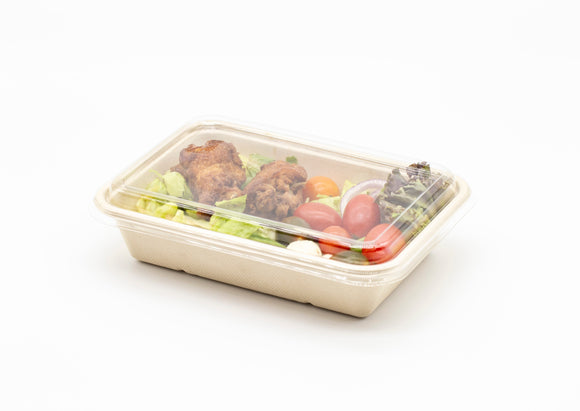 8.8”x6.4”x1.5”  Fiber Pulp Food Container Lunch Bento Box  100sets