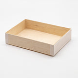WDFB-120 - 6.5"x 4.72" Foldable Rectangular Wooden Container Togo Food Sushi Box Serving Trays with Lids
