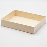 WDFB-145 - 7.5"x5.71" Foldable Rectangular Wooden Container Togo Food Sushi Box Serving Trays with Lids