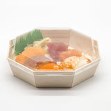 WBO-12  6" octagonal Wooden Sushi Container Togo Food Box with Lid