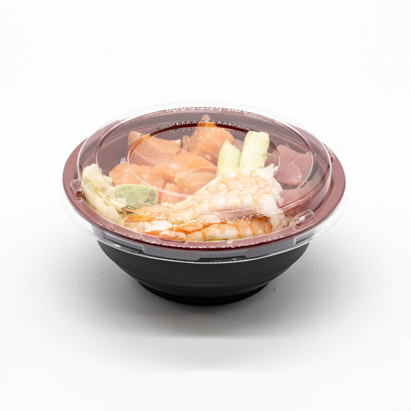 DB-313RB  24oz/700ml Take Out Donburi bowl With Clear Lid Plastic 150sets