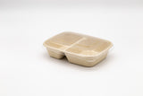 8.8”x6.3”x1.8” Two compartments Fiber Pulp Food Container Lunch Bento Box  100sets