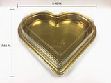 Heart-Shaped Food Container Gold Color with Lids for Valentine's Day