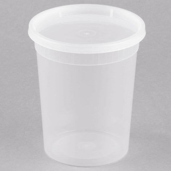 32oz Deli Food Storage Containers with Lid Togo Soup Cup Microwave Safe 240/pack