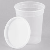 32oz Deli Food Storage Containers with Lid Togo Soup Cup Microwave Safe 240/pack