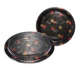 Heavy Duty Disposable Round Serving Trays Party Platter with Clear Lids 13"