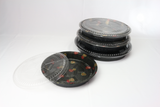 20/pack Heavy Duty Disposable Round Serving Trays Party Platter with Clear Lids 15"