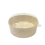 WBR-05 - 5" Round Wooden Sushi Container Togo Food Box Noodle Salad Cake Serving Trays
