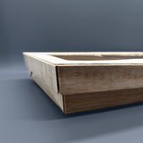WBRT-228 - 11.5" x7" Wooden Sushi Container Togo Food Cake Sushi Box Grid Shape with lid 50sets
