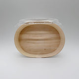 6.8" Round Wooden Sushi Container Togo Food Box with Lid