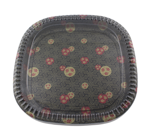 20/pack Sushi Square Sakura Pattern Party Trays with Lids 13"