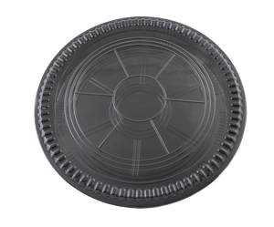 20/pack Disposable Round Serving Trays Party Platter with Clear Lids 14"