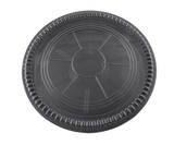 20/pack Heavy Duty Disposable Round Serving Trays Party Platter with Clear Lids 14"