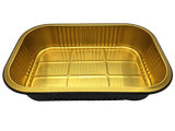 RT220/1000 Aluminum Foil Bakery Tray with Lid Black/Gold 125sets