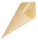 100/Pack 5" Disposable Pinewood Serving & Tasting Cone