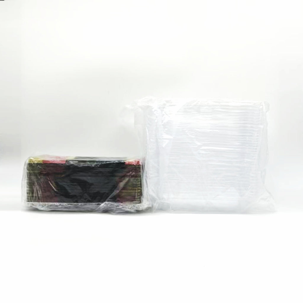 200 sets Red&Gold Pattern Base Sushi Tray with Clear Lid