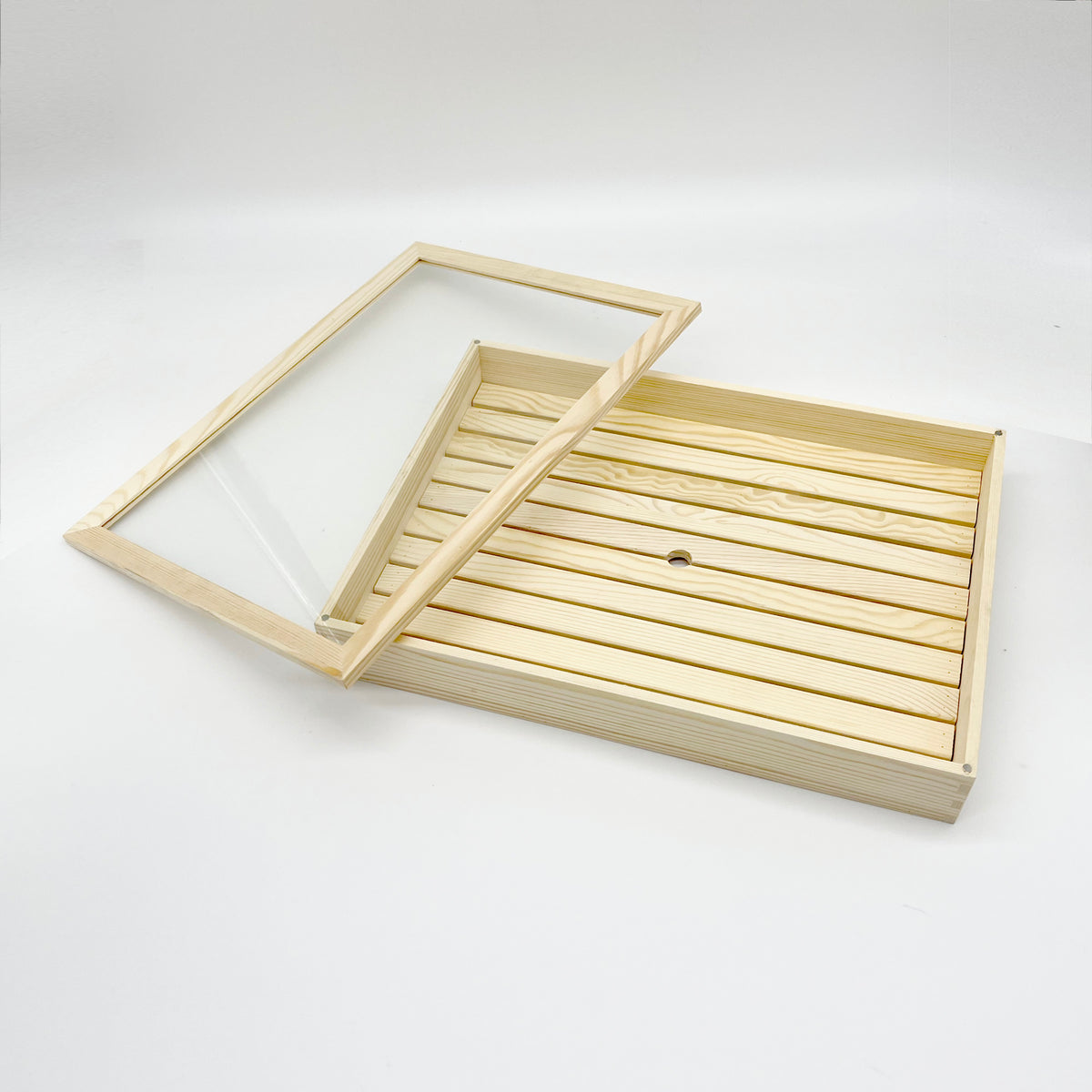 Wooden Sushi Neta Box with Clear Lid 15.5" x 11.5" x 2.25"