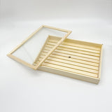 Wooden Sushi Neta Box with Clear Lid 15.5" x 11.5" x 2.25"