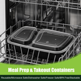 32oz  2 compartments Rectangular Plastic Microwaveable Food Container 150 sets/cs