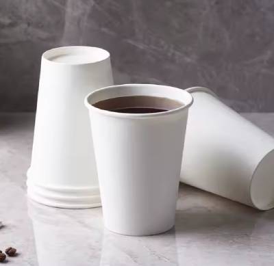 12oz White Paper Hot Cup with Lid, Disposable, 90mm Diameter