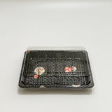 ST-3-008 6.8x4.8x1.8in Heavy Duty Blue/Black/Sakura PET Sushi Trays with Lids 100/200/400 Sets