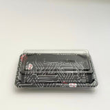 ST-1-006 Heavy Duty Sakura/Black Sushi PS Containers with Lids 100sets