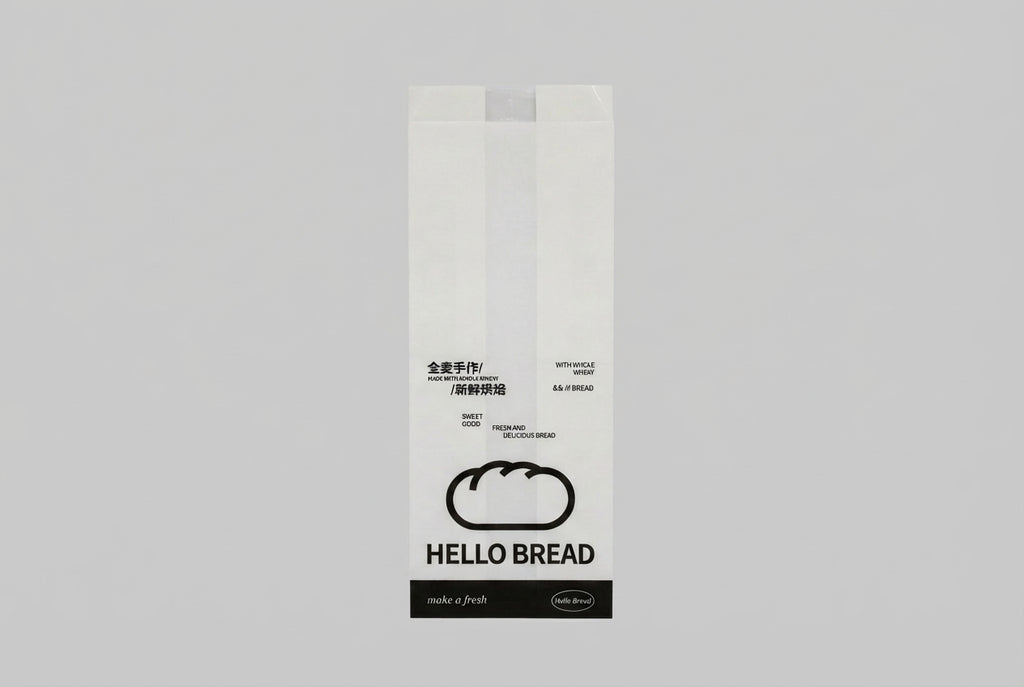 Hello Bread Series | Minimalist Bakery Bags with Clear Display Window