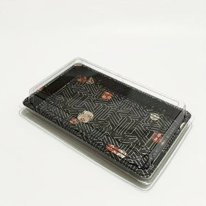 ST-6-020 Heavy Duty Sakura Sushi Containers Sushi Tray with Lid 100sets