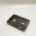 ST-3-008 Heavy Duty Sakura/Black Sushi Tray Out Tray With Clear Lid 100sets