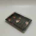 ST-4-010 Heavy Duty Sakura/Black Sushi Tray with Clear Lid 100sets