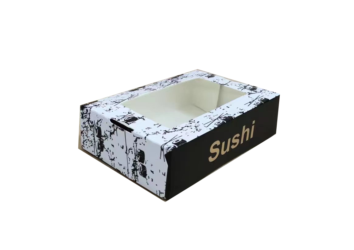 5.6x3.5 Paper Sushi Box w/ Anti Fog Window
