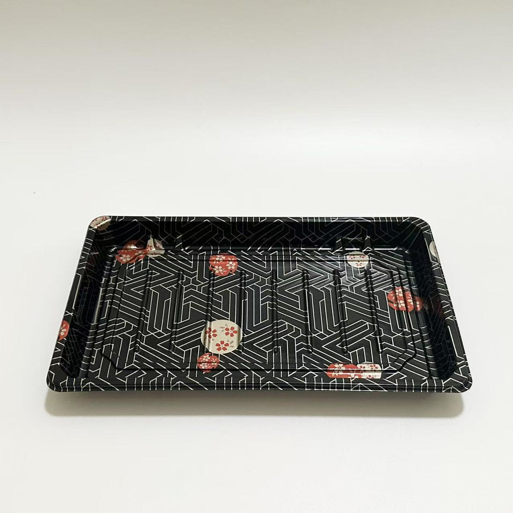 ST-6-020 Heavy Duty Sakura Sushi Containers Sushi Tray with Lid 100sets
