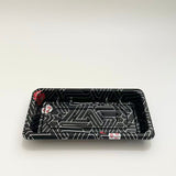 ST-1-006 Heavy Duty Sakura/Black Sushi PS Containers with Lids 100sets