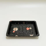 ST-3-008 Heavy Duty Sakura/Black Sushi Tray Out Tray With Clear Lid 100sets