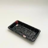 ST-1-006 Heavy Duty Sakura/Black Sushi PS Containers with Lids 100sets