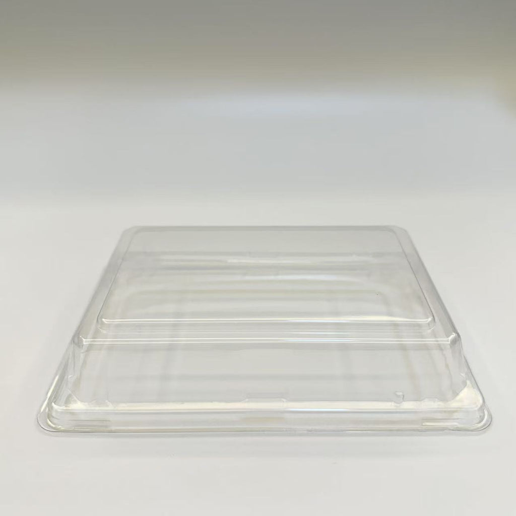 ST-3-008 Heavy Duty Sakura/Black Sushi Tray Out Tray With Clear Lid 100sets